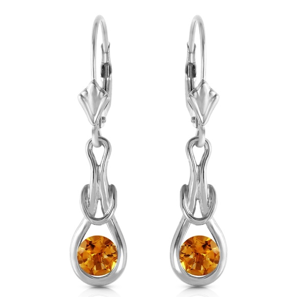 14K GOLD LEVER BACK EARRINGS WITH NATURAL CITRINES